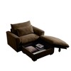 Modular Corduroy Modern Sofa with Storage Ottoman and Deep Cloud-Like Seat for Living Room or Bedroom - 4 of 4