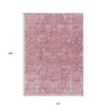 Pink Blush And Charcoal Floral Washable Indoor Outdoor Area Rug - 3 of 4