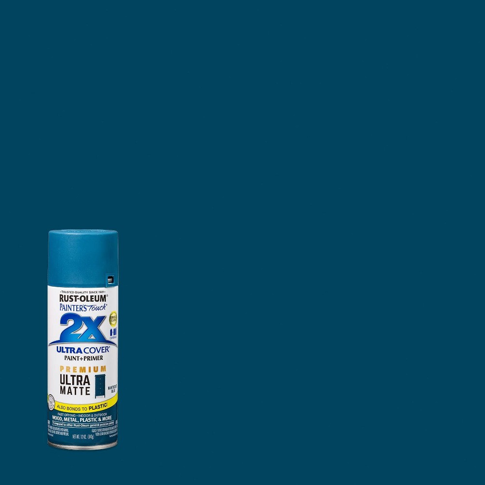 Photos - Paint / Enamel Rust-Oleum 12oz 2X Painter's Touch Ultra Cover Matte Spray Paint Blue Matt 