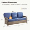 Buenhomino High Back Outdoor Wicker Patio Sofa with 5" Thick Cushion, All Weather Wicker Furniture 3-Seater Sofa Patio Couch for Porch - 3 of 4