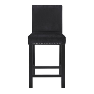 Fabric Upholstered Counter Bar Stool Set Of 4,Rubberwood Legs Dining Chair Kitchen Island,Home Bar Stool With Armless-Cuddlewood