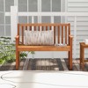 Costway 2-Person Outdoor Garden Wood Bench with Backrest Armrests for Yard Porch - 2 of 4