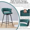 QingMoon Swivel Bar Stools Set of 2, Linen Upholstered Barstools, Modern Counter Height Chairs with Adjustable Non-Slip Foot Mat for Kitchen Island - 3 of 4