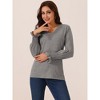 Seta T Women's V Neck Long Sleeve Smocked Cuff Casual Fall Winter Fashion T-Shirt - 3 of 4