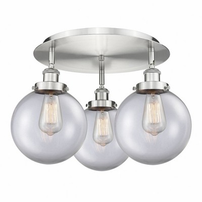 Canton - 3 Light Flush Mount In Art Deco Style-11.88 Inches Tall and 19.75 Inches Wide
