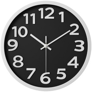 REGALWOVEN Plastic Classic Analog Battery Powered Silent Wall Clock 12 Inches - 1 of 4