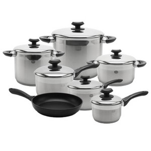 YBM Home 18/10 Tri-Ply Stainless Steel Pots and Pans Cookware Set includes Saucepans Stockpots and Frying Pans, Induction Compatible Dishwasher Safe - 1 of 4