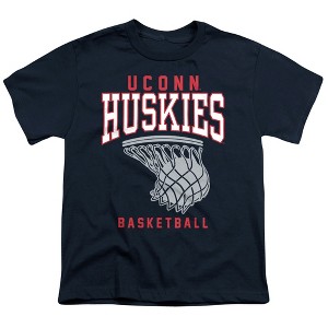 University Of Connecticut Basketball Hoop Kids T-Shirt For Youth Navy - 1 of 4