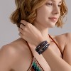 Trendy Layered Boho Leather Wrap Bracelets with Magnetic Clasp, Stackable Bohemian Jewelry Gifts for Women - 3 of 4