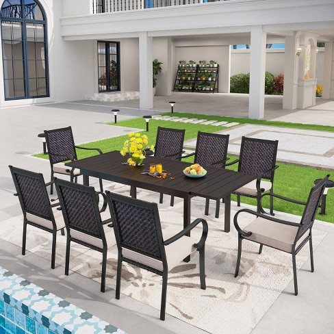 Extendable patio table discount set