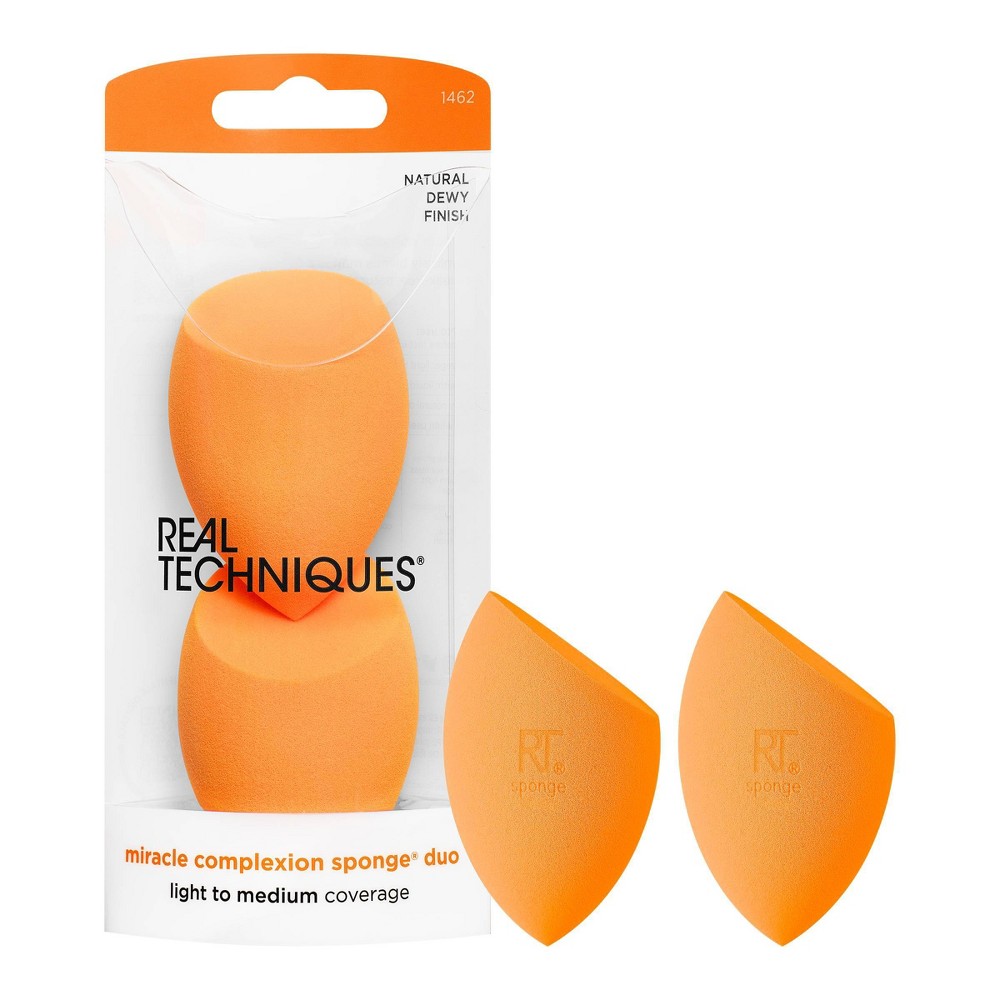 Photos - Makeup Brush / Sponge Real Techniques Sponge + Miracle Complexion Sponge - Orange - 2ct 