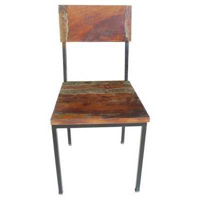 Set of 2 Old Reclaimed Wood and Metal Chair - Timbergirl