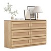 Rattan Dresser for Bedroom, Modern 8 Drawer Wooden Dresser Chest, Wide Wood Beside Table for Closet, Nursery, Living Room and Entryway - 3 of 4