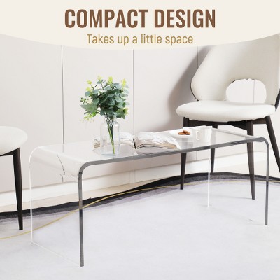 Anybear 39.25" Long Rectangle All Acrylic Waterfall Coffee Table
