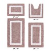 Hotel Bath Rug 100% Premium Cotton Tufted Weave Two Tone Reversible 4 Piece Bathroom Rug Set, Super Soft & Water Absorbent, Machine Washable Bathmat - 2 of 4