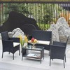 Nertpow 4-Piece Outdoor Rattan Patio Furniture Set with Cushions ¨C Wicker Sofa Seating Set, Beige Cushions - 2 of 4