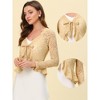 INSPIRE CHIC Women's Tie Front Ruffled Hem Floral Lace Sheer Crop Bolero Shrug - 2 of 4