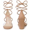 Perphy Women's Lace Up Strappy Clear Strap Chunky Heel Sandals - 2 of 4