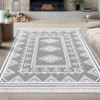 9x12 Large Area Rug, Machine Washable Tassel Rugs for Living Room, Indoor Non-Slip Front Door Mat, Stain Resistant Floor Cover Carpet, Bordered - 2 of 4