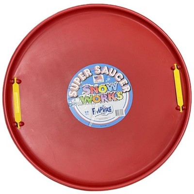Babybird Investments Super Saucer 28 Inch Round Snow Sled | Red | Manufactured here in the USA
