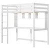 Costway Twin Size Loft Bed with Desk & Shelves Safety Guardrails & Ladder Storage - 2 of 4
