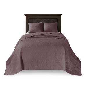 SEVOBAL Bedding Sets, Full/Queen Reversible Quilt Set with Classic Stitch Pattern for Cottage Style, Purple, 17.72"*15.35"*6.69" - 1 of 4