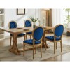 VASIP Set of 2 French Baroque Revival Dining Chairs - Hand-Tufted PU Leather with Nailhead Trim & Carved Hardwood Cabriole Legs - 2 of 4