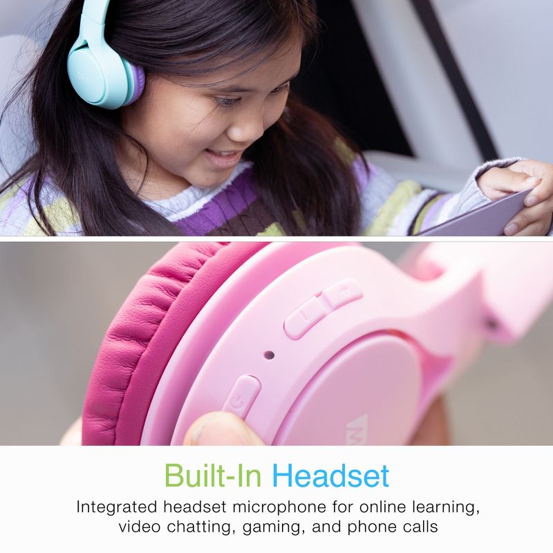 MEE audio KidJamz KJ45 Children’s Safe Listening Bluetooth Wireless Headphones with Volume Limiter & Microphone, Adjustable On-Ear Kids Headset, 4 of 15