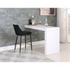 Meridian Furniture,Sleek Black Velvet Stool, Set of 2 - 2 of 4