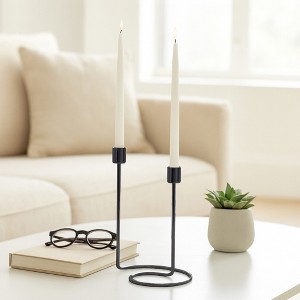 Decorative Taper Candle Holders for Living Home Decor - Swirl Candle Holder Centerpieces for Table, Office or Mantel - 1 of 4