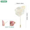 Unique Bargains Mens Golden Leaf Rose Lapel Boutonnieres Pin for Wedding 12 Pcs - 3 of 4