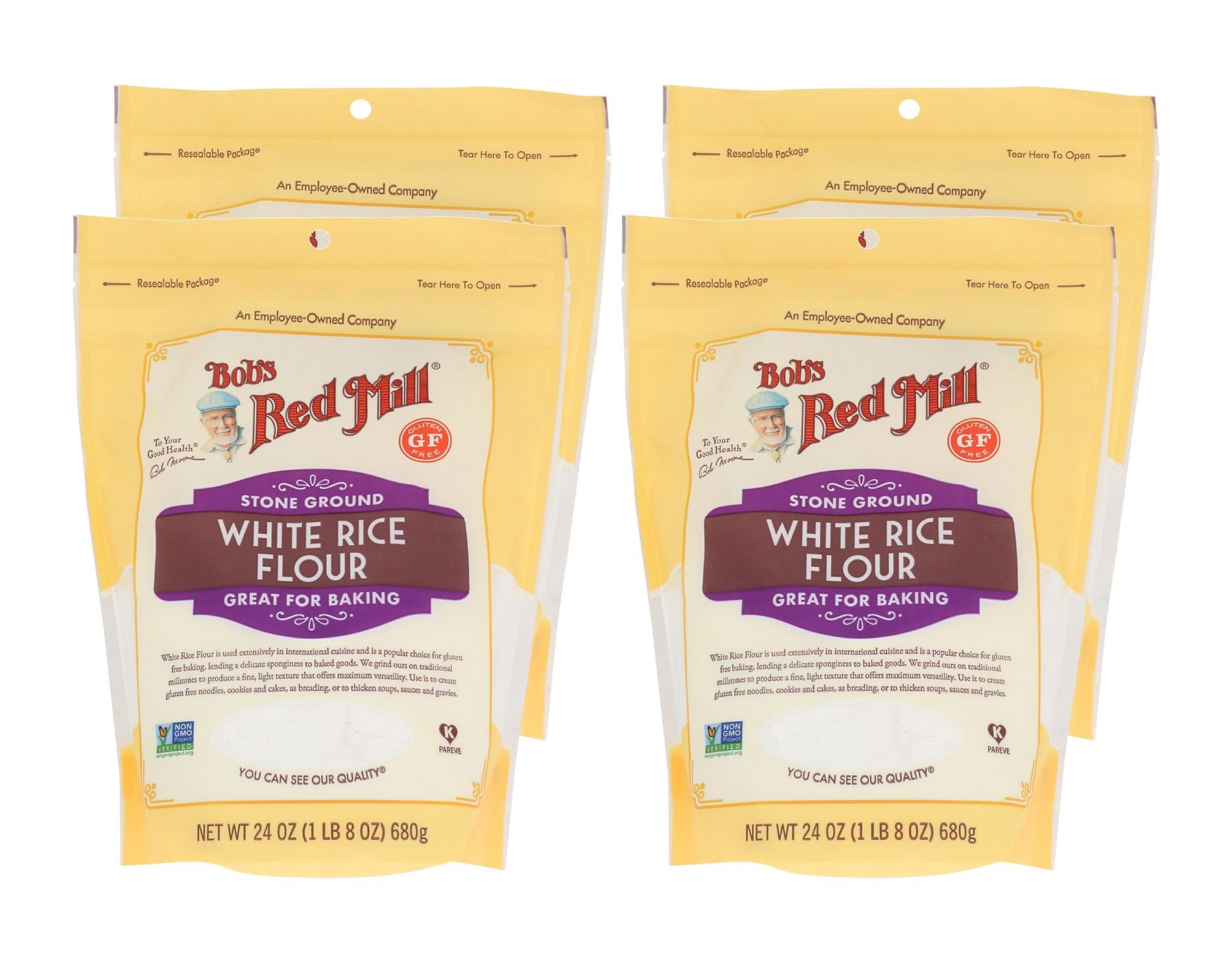 Bob's Red Mill Flour Gluten Free White Rice Flour - Case of 4/24 oz