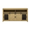 59.3'' Farmhouse Sideboard Buffet with Sliding Barn Doors & Open Shelves, Rustic Storage Cabinet for Living Dining Room-3irtyhousy - 3 of 4
