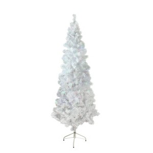 Northlight 6.5' Pre-Lit Pencil White Winston Pine Artificial Christmas Tree - Multi LED Lights - 1 of 2
