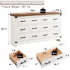 SinCiDo Farmhouse Drawer Dresser for Bedroom, Natural Texture & Metal Handles, Wood Storage Dressers Organizer for Bedroom, Living Room - 2 of 4