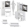 NicBex 37" Makeup Vanity Desk with Brightness Adjust LED Mirror,Modern Makeup Table with Cushioned Stool for Bedroom - 3 of 4