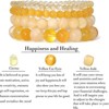 BRINJOY 4PCS Solar Plexus Chakra Bracelet Set - Citrine Crystal Energy Healing Stackable Bracelets for Confidence & Creativity, Yellow - 3 of 4