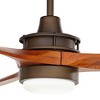 52" Casa Vieja Rustic Farmhouse 3 Blade Indoor Ceiling Fan with Dimmable LED Light Remote Control Oil Rubbed Bronze Walnut Wood for Living Room House - 3 of 4