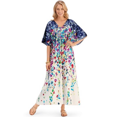 Collections Etc Cinch Waist Botanical Caftan : Target