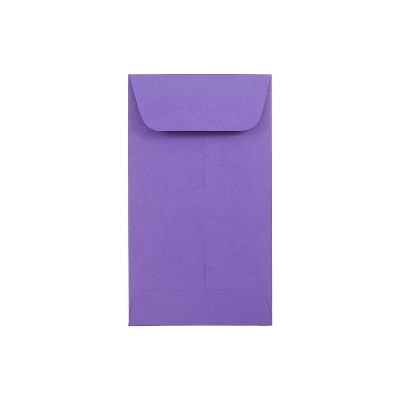 JAM Paper #6 Coin Business Colored Envelopes 3.375 x 6 Violet Purple Recycled 100/Pack (356730560B)