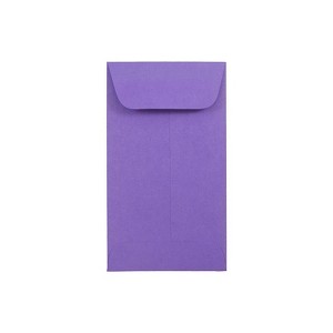 JAM Paper #6 Coin Business Colored Envelopes 3.375 x 6 Violet Purple Recycled 100/Pack (356730560B) - 1 of 2