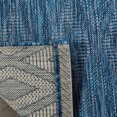 Navy Diamond Intrigue 8' x 11' Synthetic Indoor/Outdoor Rug