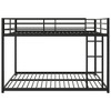 Full over Full/Twin over Twin Metal Bunk Bed, Sturdy Low Bunk Bed Frame with Safety Ladder for Kids, Teens and Adults - HABITRIO - 4 of 4