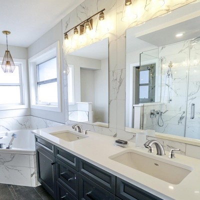Brushed Nickel 3-Hole Bathroom Faucet with Drain