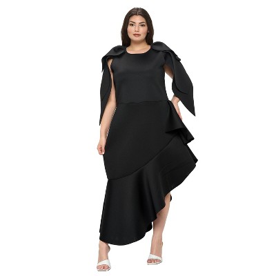 L I V D Women's Kaskade Ruffled Neoprene Dress
