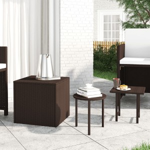 vidaXL Bistro Table Black 15.7"x27.5" Metal - 1 of 4
