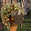 National Tree Company 36" Frosted Arctic Spruce Mailbox Swag with Battery Operated Warm White LED Lights - 2 of 4
