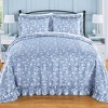 Collections Etc Lightweight Floral Scroll Plissé Bedspread - 2 of 3