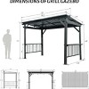 6*12 FT Hardtop Grill Gazebo,Outdoor Metal BBQ Gazebo with 2 Side Shelves and Sloping Steel Roof,Metal Grill Canopy with Ceiling Hook-Coolbibila - 4 of 4