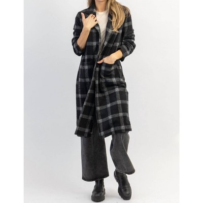 Women's LONDON CALLING PLAID TRENCH COAT - dee elly